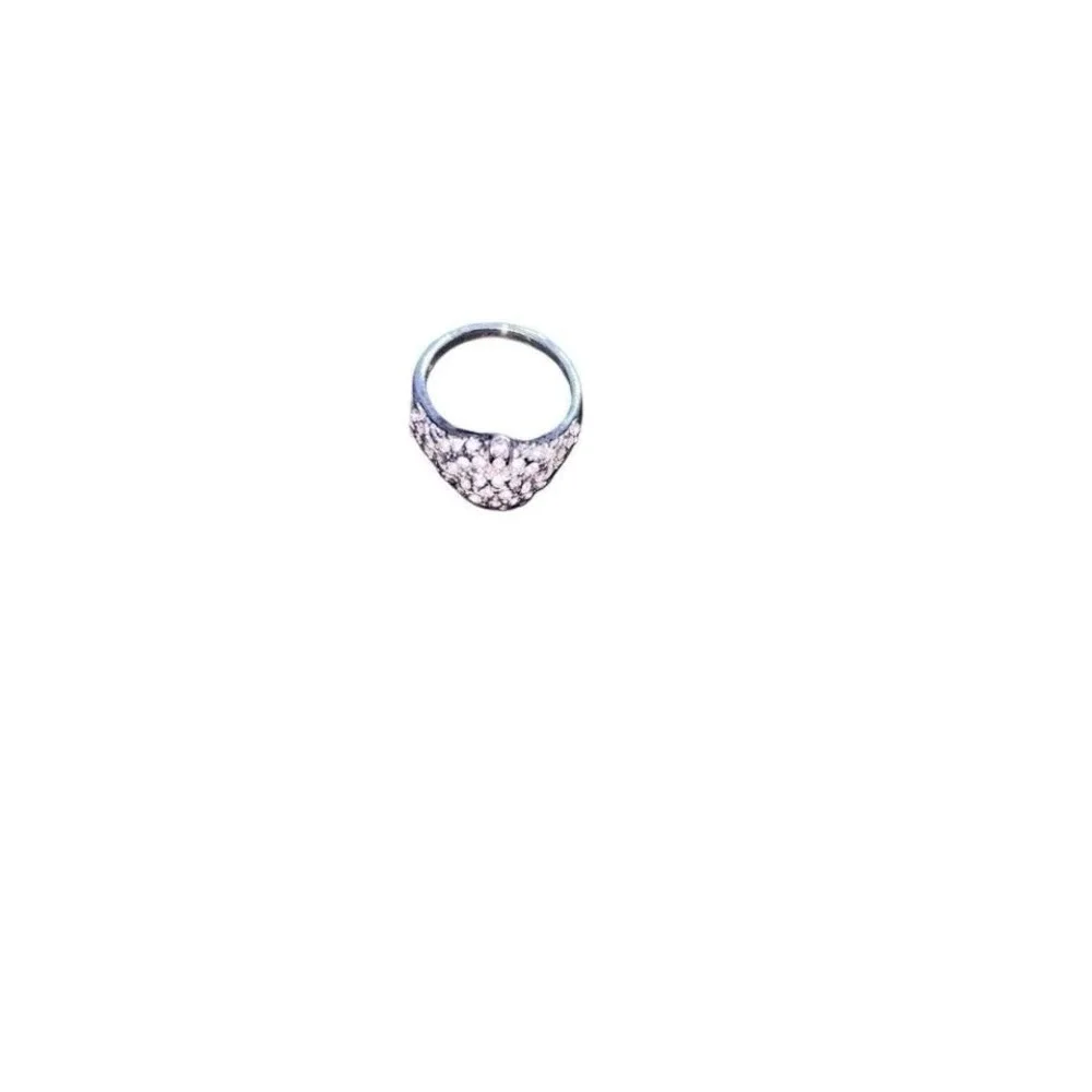Vtg Silver Toned Ball Rhinestones Ring Sz 7 Statement Evening Bling‎ Oversized